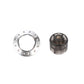 Silver metal cap ring with five studs and included removal tool