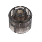 Clear replacement cap rod head with center socket and black outer ring