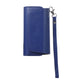 Blue portable electronic cigarette case with wrist strap and snap closure