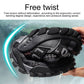 Men's black thick-soled hiking shoes, textured mesh upper and hook-loop straps