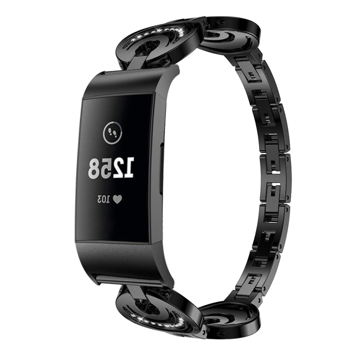 Sun Moon Star Diamond Metal Watch Band, For Fitbit Charge 2, For Fitbit Charge 5, For Fitbit Charge 3 / 4