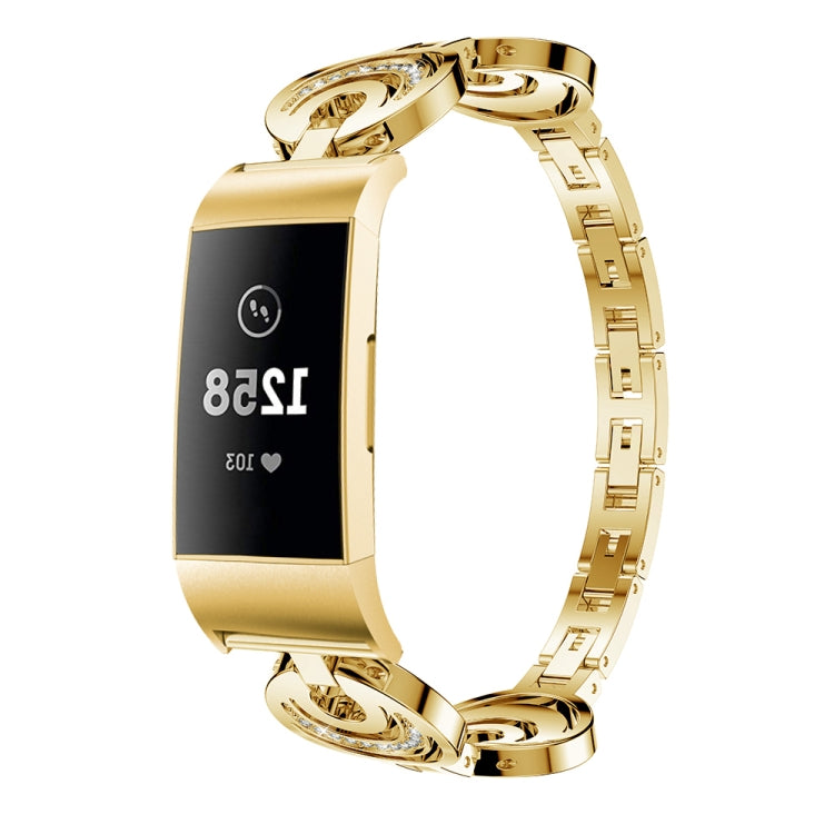 Sun Moon Star Diamond Metal Watch Band, For Fitbit Charge 2, For Fitbit Charge 5, For Fitbit Charge 3 / 4
