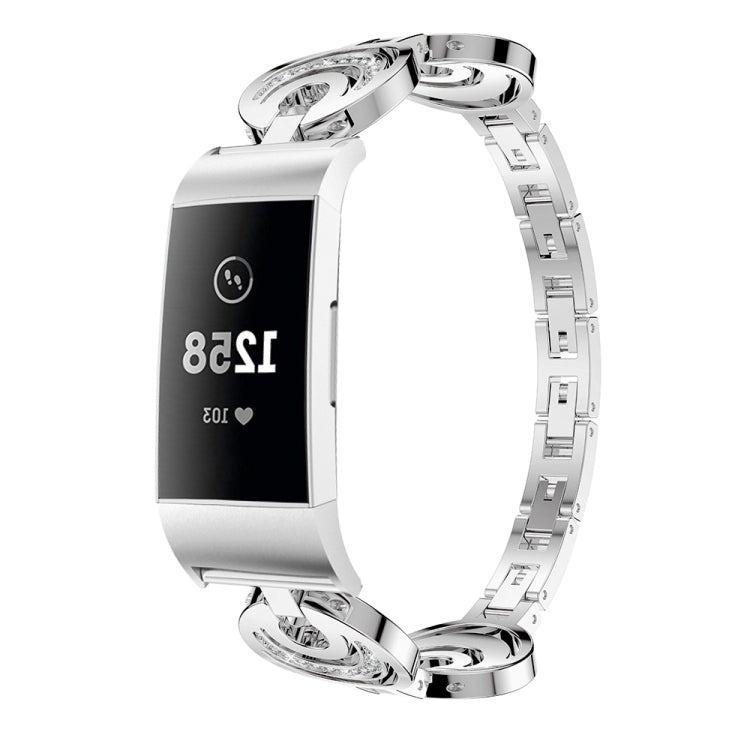 Sun Moon Star Diamond Metal Watch Band, For Fitbit Charge 2, For Fitbit Charge 5, For Fitbit Charge 3 / 4