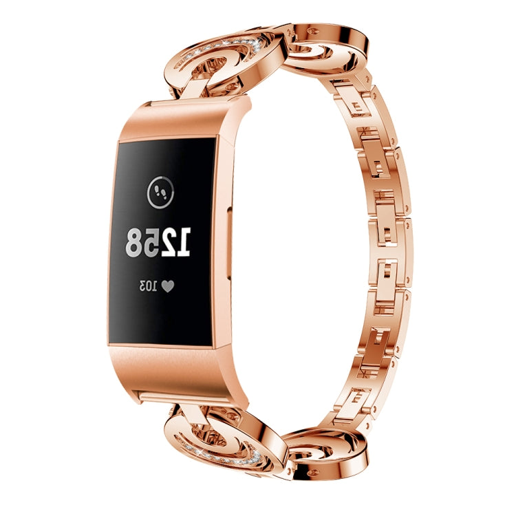 Sun Moon Star Diamond Metal Watch Band, For Fitbit Charge 2, For Fitbit Charge 5, For Fitbit Charge 3 / 4
