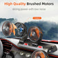 Three-head car fan with black base and three orange-blade circular fans