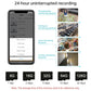 Dual-lens wireless smart PTZ security camera app playback and recording storage graphic