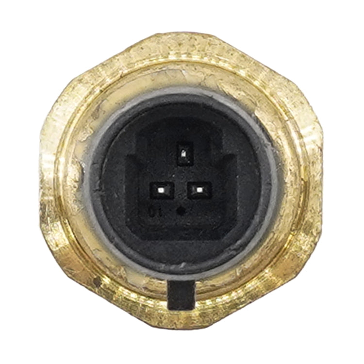 Fuel pressure sensor electrical face with 4-pin black connector and brass rim