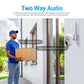 White WiFi security camera with two antennas mounted on a wall bracket.