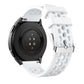 Silicone watch band with perforated holes, white strap and metal buckle hardware