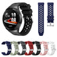 Silicone watch band set with perforated straps in multiple colors and metal buckles