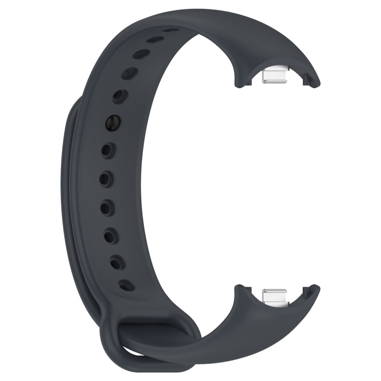 Dark gray smartwatch strap underside with two exposed stainless connector ports