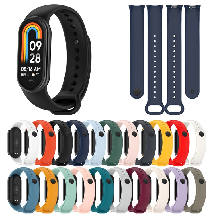 Smartwatch strap set: dark strap with rainbow screen plus multiple band colors