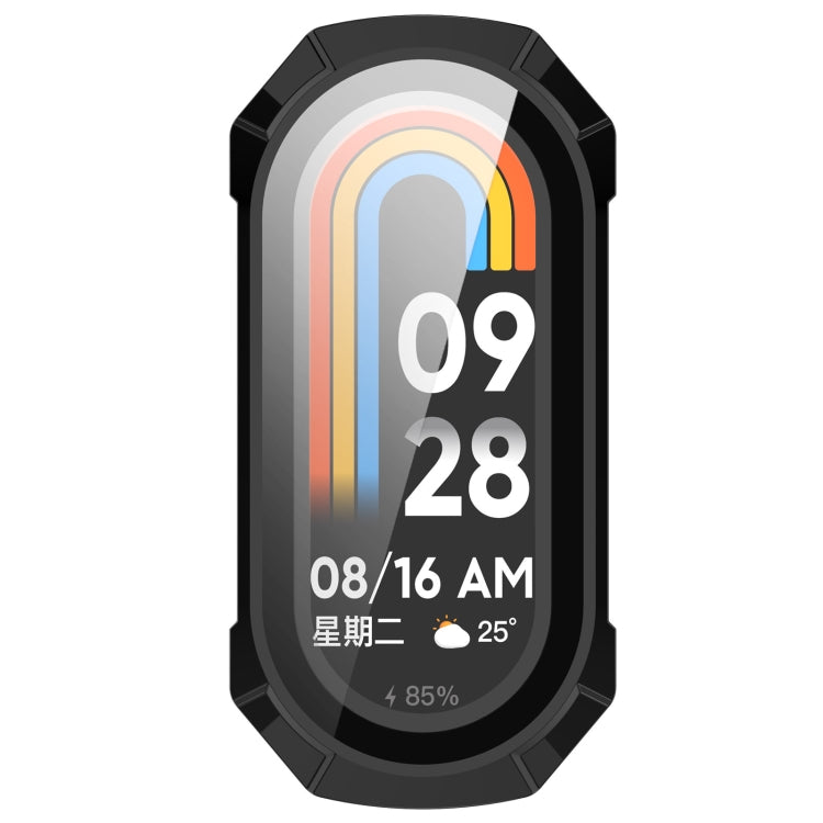 PC + Tempered Glass Integrated Protective Watch Case, For Xiaomi Mi Band 8