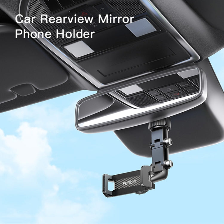 Car rearview mirror phone holder clip-on mount with extendable arm