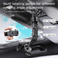 Adjustable phone holder arm with 360° rotation joints for rearview mount