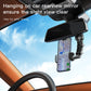 Car rearview mirror phone holder with dashboard clamp and mounted smartphone