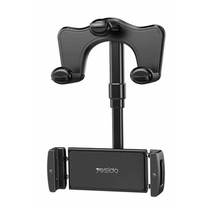 Car rearview mirror phone holder with black cradle and side clamps, adjustable mount