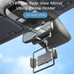 Car rearview mirror phone holder attached to mirror with rotating cradle for phone viewing