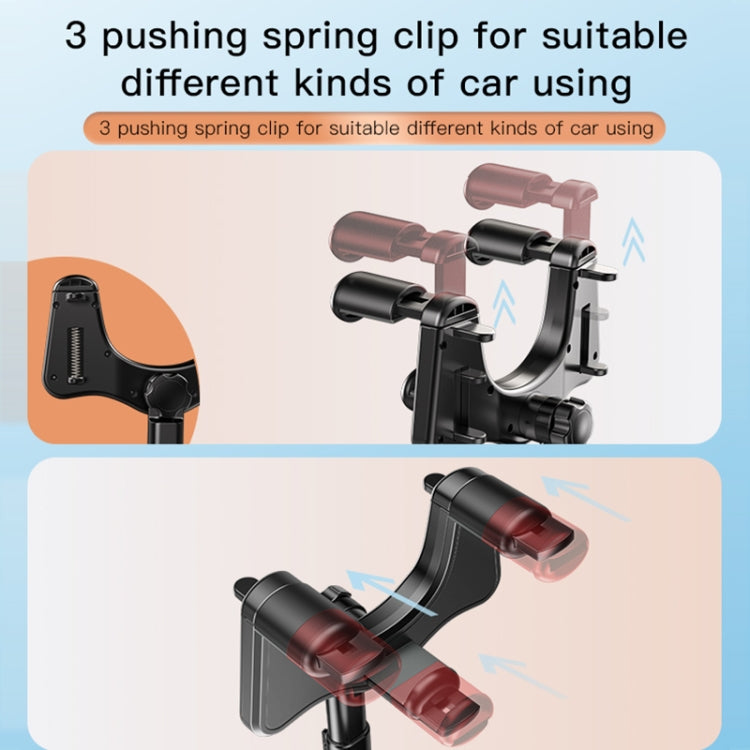 Car rearview mirror phone holder spring clips and curved bracket for different cars