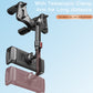 Car rearview mirror phone holder with telescopic clamp arm and adjustable phone cradle