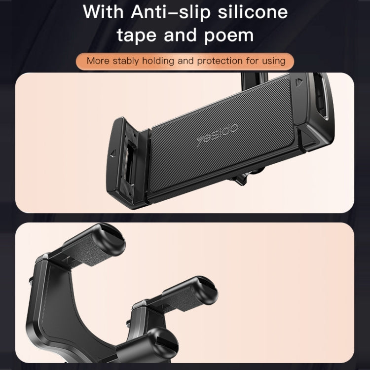 Car rearview mirror phone holder with textured cradle and anti-slip mounting pads