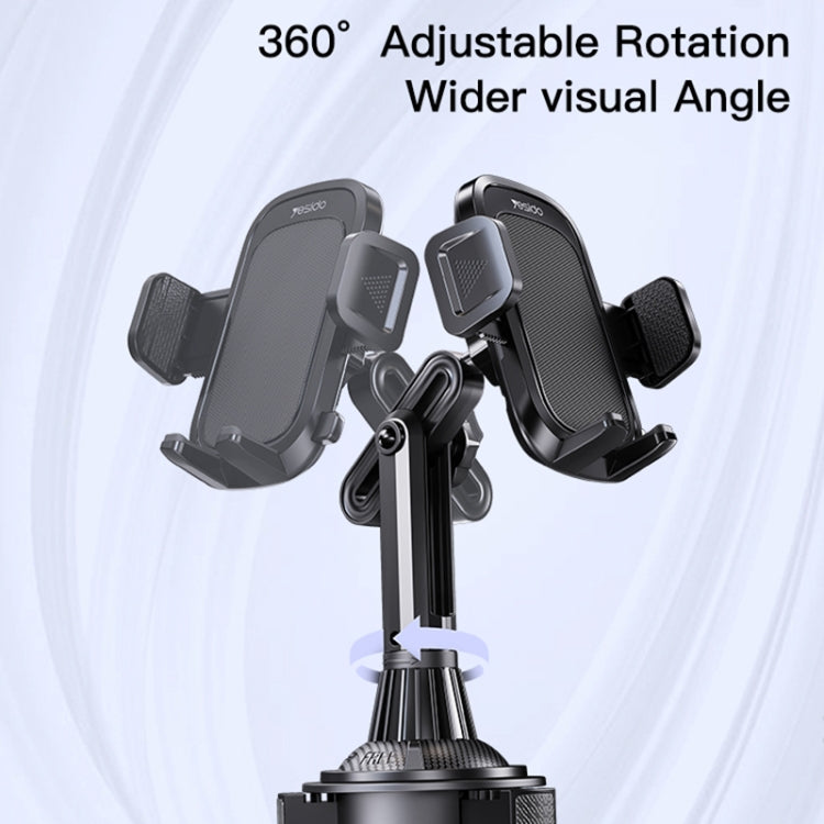 360° adjustable phone mount with two side supports, black