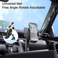 Universal phone mount with ball-joint adjustable angle, holds phone securely