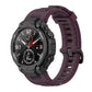 Dark purple silicone watch strap with molded links and adjustable holes