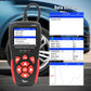 OBD2 diagnostic scanner beside vehicle display for live data streaming screen
