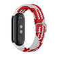 Red and white braided nylon watch band with adjustable clasp for Xiaomi Mi Band 8