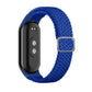 Adjustable braided elastic watch band in solid blue with adjustable metal clasp
