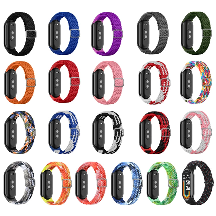 Braided nylon elastic watch band assortment in multiple colors for Mi Band 8