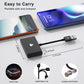 Portable black CarPlay wireless adapter with slim body and USB cable