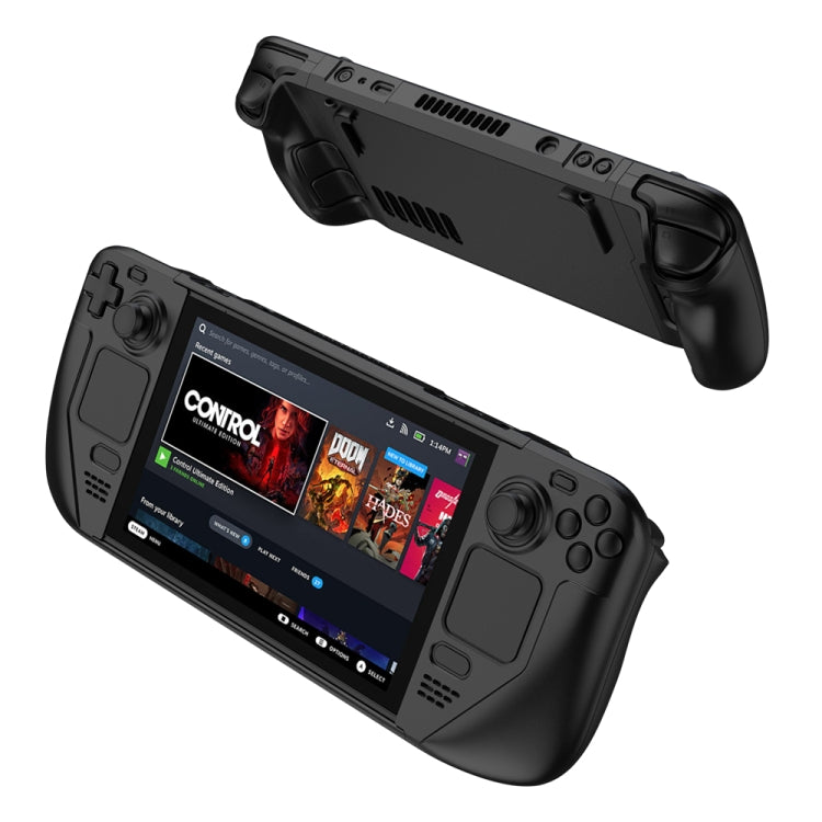 Black anti-fall Steam Deck protective shell case with controller grips