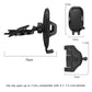 Black CD-slot car phone holder with adjustable arms and cradle measurement labels
