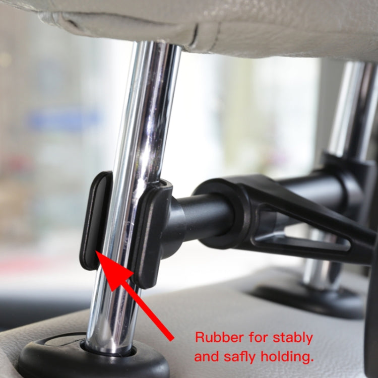 Rubber grip pad and clamp on metal car seat support bar, black
