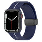Silicone watch band with folding buckle, midnight blue with white accent, for Apple Watch