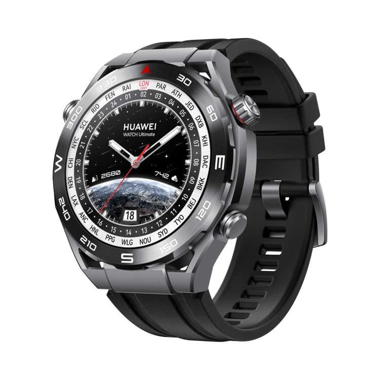 Silicone watch band black, side profile showing clasp and textured vent holes