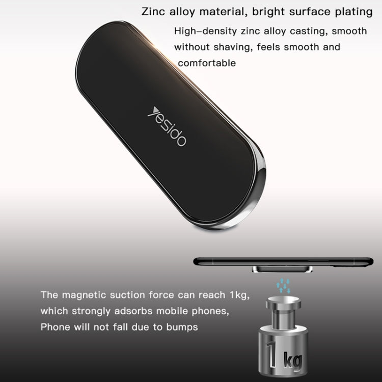 Black oval magnetic phone holder with curved rim and Yesido logo