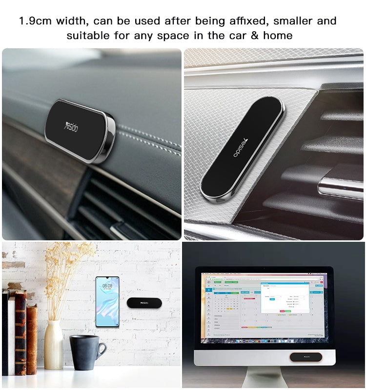 Black magnetic phone holder used on car vents and in home mounts