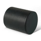 Black cylindrical PU leather pen holder with rounded side profile