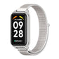 Light gray mesh nylon loop watch band with silver metal watch case and clasp