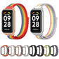 Metal shell smart band with rainbow nylon loop, rose gold display case, adjustable fit