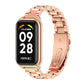 Rose gold metal three-bead stainless steel watch band with smartwatch face