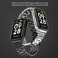 Metal three-bead stainless steel watch bands on two linked watches, black and silver