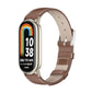 Genuine leather watch band with brown strap and silver-tone clasp for smart watch