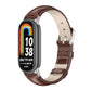 Brown genuine leather watch band with silver clasp for smartwatch