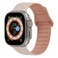 Magnetic silicone watch band with tan and light gray two-tone design.