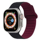 Magnetic silicone watch band, burgundy and black loop link design