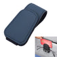Car sun visor eyeglasses holder, blue faux-leather card clip storage rack